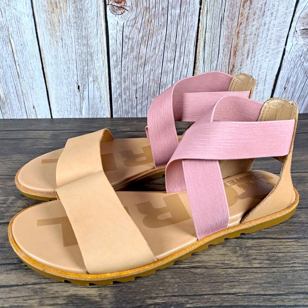 Sorel Ella II Gladiator Sandals Honest Beige Eraser Pink Women's Sz 7